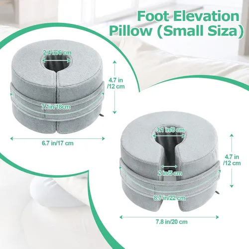Vista 5 de Almohada de elevación de pies, almohada de tobillo para dormir con espuma de alta densidad, almohada de soporte para piernas para elevar los pies
