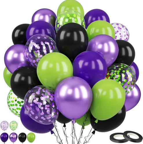 Vista 17 de Globos azules y negros, globos de graduación de 12 pulgadas, globo de látex de confeti azul oscuro, negro, blanco, plateado metálico, para niños