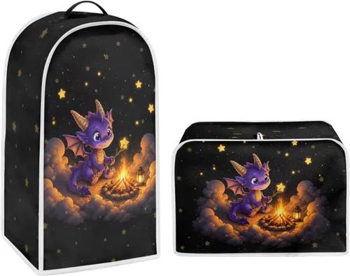 Vista 23 de Juego de fundas para tostadora y licuadora, árbol de gato negro, calabaza, casual, lavable, para cafetera, accesorios de cocina, Halloween, pequeño
