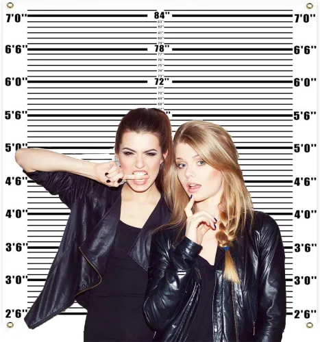 Vista 3 de Zliisang Telón de fondo Mugshot de 4.3 x 4.9 pies para sesión de fotos arrestados a altura, fondo de fotografía, accesorios de cabina de fotos