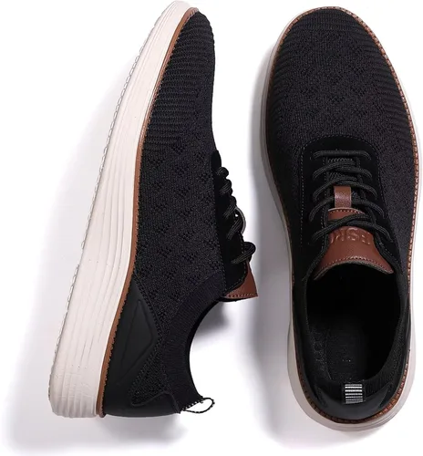 Vista 5 de Zapatos deportivos de vestir de moda para hombre, zapatos de malla Oxfords para caminar casuales de negocios, zapatos de tenis ligeros de punto