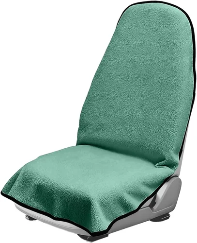 Vista 10 de Funda de asiento de coche de tela de rizo de 55.12 x 29.53 pulgadas, color beige