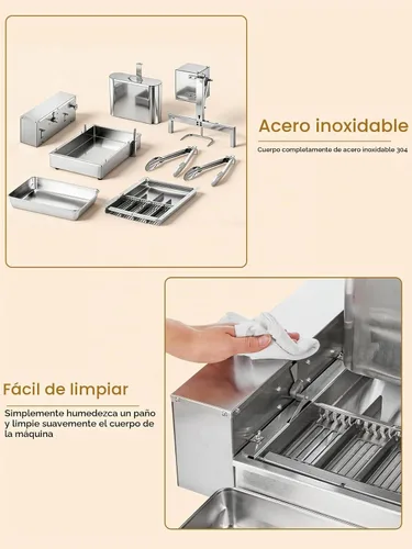Vista 5 de FOHERE Máquina automática comercial para hacer donas, 1750 W, mini freidora de donas de 4 filas, tolva de 3 litros con control inteligente, 250