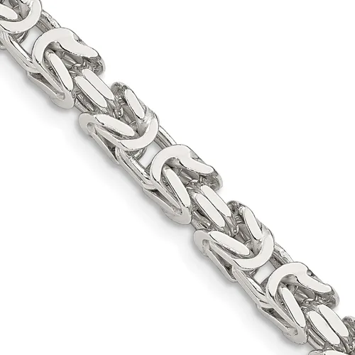 Vista 2 de IceCarats Collar de cadena de eslabones bizantinos de plata de ley 925 de 0.167 in