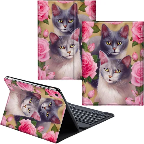 Vista 71 de Funda para Samsung Galaxy Tab S6 Lite 2022/2020 Teclado inalámbrico desmontable y cubierta de cuero PU Funda protectora para Samsung Galaxy Tab S6
