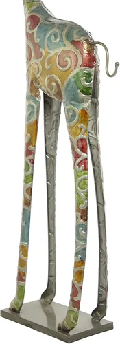 Vista 12 de Deco 79 Escultura decorativa de jirafa de metal para interiores y exteriores, estatua alta para decoración del hogar con detalles en relieve, figura