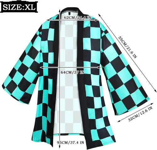 Vista 4 de Kamado Tanjiro Nezuko Cosplay Cloak Shinobu Zenitsu Costume Kimono Anime Cosplay Outfit Women with Earrings