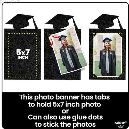 Vista 2 de KatchOn, Cartel de fotos de graduación negro 2025 – Grande, 10 pies Cartel de fieltro de la clase de 2025 para decoraciones de graduación 2025