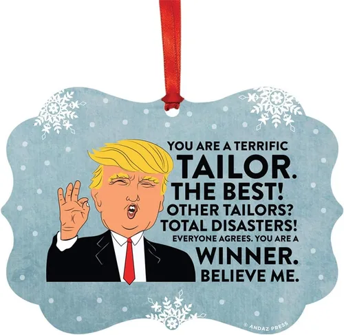Vista 144 de Andaz Press Presidente Donald Trump Fancy Frame Recuerdo Adorno de Navidad Regalo de broma Ejecutivo de Cuenta, 1 paquete, Divertidas Ideas