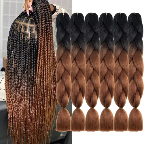 Vista 48 de Beige (613#) 6 paquetes de cabello trenzado de 24 pulgadas, de fibra sintética, sin picazón, extensiones de cabello para trenzar jumbo, textura