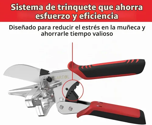 Vista 3 de GARTOL Ratchet Miter Shears, 45°-135° Adjustable Multi-Angle Cutter for Molding, Trim & Quarter Round – Precision Hand Tool for PVC & Soft Wood