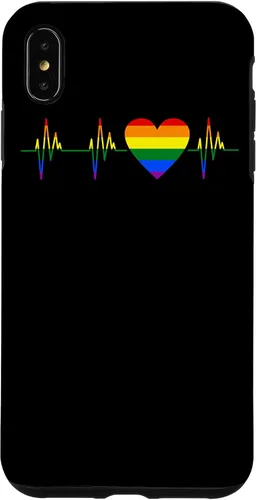 Vista 7 de iPhone 15 Pride Heartbeat Fun LGBTQ Gay Lesbian Orgulloso Soporte Gráfico Funda