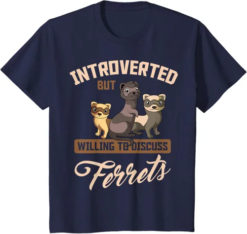 Vista 55 de Camiseta para amantes de los animales de los hurones, Negro, S