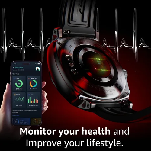 Vista 5 de pininfarina Sport Senso Smart Watch, monitoreo de frecuencia cardíaca, rastreador de fitness, correa FKM, monitoreo del sueño, rastreador