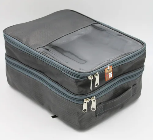 Vista 2 de atorakushon Bolsa organizadora de viaje para zapatos, impermeable, portátil, bolsa de almacenamiento para zapatos con capacidad para 3 pares