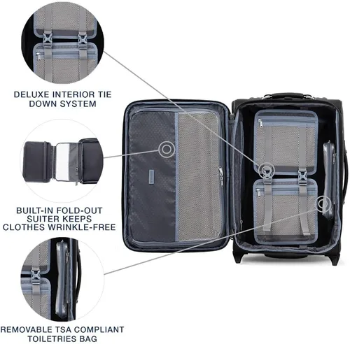 Vista 5 de Travelpro Platinum Elite - Rollaboard expandible de 22 pulgadas, negro sombra, Equipaje vertical expandible Platinum Elite Softside