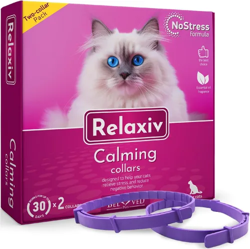 Vista 8 de Collar calmante para gatos y productos antiansiedad para mascotas, collares de feromonas calmantes felinas y alivio del estrés para gatos, ayuda