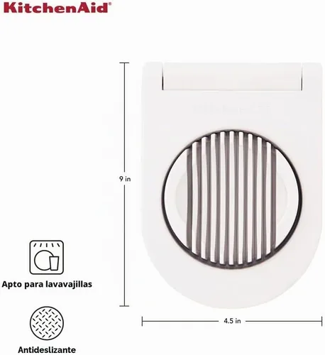 Vista 3 de KitchenAid Cortador de huevos clásico con alambres de acero inoxidable, 9 pulgadas, blanco
