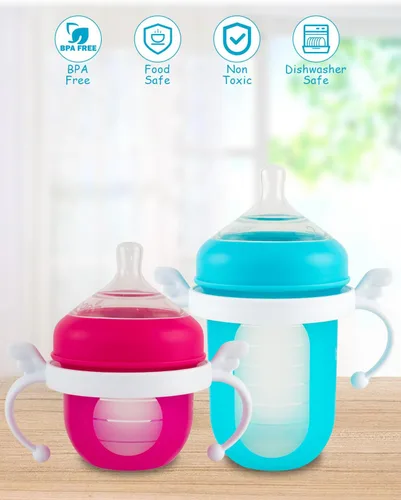 Vista 4 de Asas de biberón para biberones Boon, soporte ergonómico para botellas para recién nacido, 3