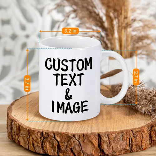 Vista 5 de Tazas de café personalizadas, taza de 11 onzas para mamá con nombre de imagen, tazas de café personalizadas para mamá de hija e hijo, taza de foto