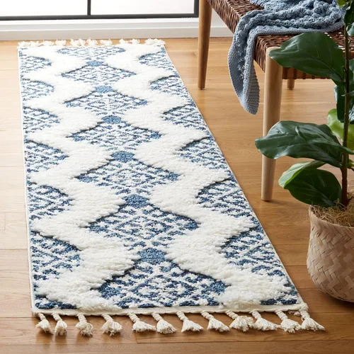 Vista 40 de SAFAVIEH - Alfombra de acento de la colección de borlas marroquíes Shag - 2'3" x 4', marfil y marrón, estilo bohemio, no suelta pelo y de fácil