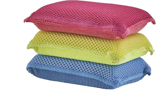 Vista 14 de Esponjas de microfibra para platos, esponjas de cocina, esponja antiarañazos, esponjas de limpieza para el hogar, suministros de limpieza multiusos