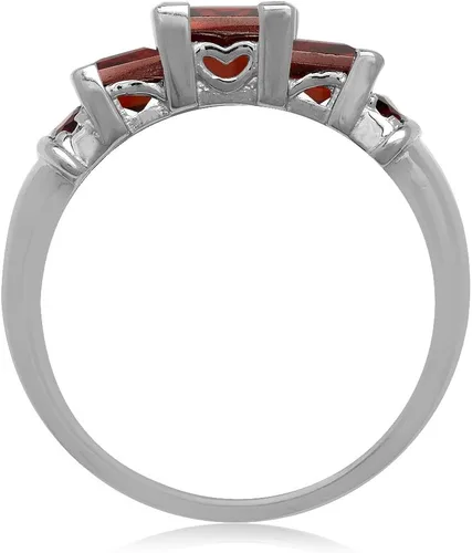 Vista 3 de Silvershake - Anillo de plata de ley 925 con forma cuadrada de 3 puntas