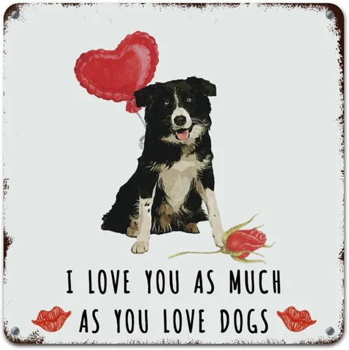 Vista 21 de Wall Decor Metal Sign Love Mails French Bulldog Sign I Love You As Much As You Love Dog Retro Street Hanging Sign Saint Valentine's Day Metal Plaque