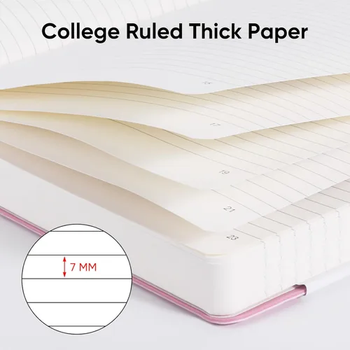 Vista 2 de Cuaderno rayado A5 - 312 páginas numeradas, diarios de cuero para escribir, contenido de 3 páginas de índice, papel grueso de 100 g/m², tapa dura