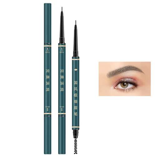 Vista 8 de Lápiz fino para cejas, 3 lápices de cejas marrones impermeables con brocha de bobina, de larga duración para cejas perfectas, profesional #3 Marrón