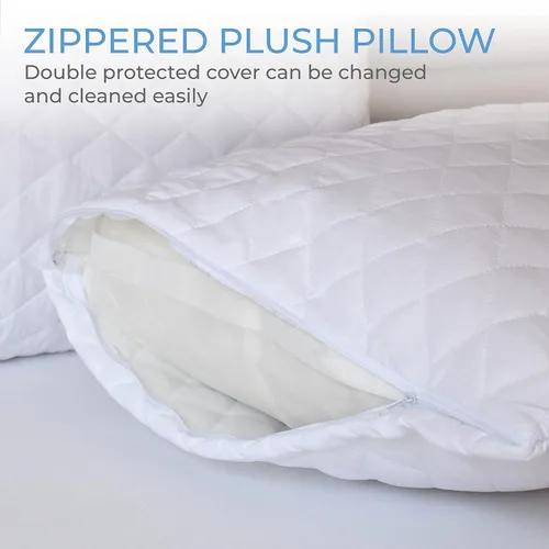 Vista 5 de Diamond Elegant - Almohadas de cama a granel para dormir tamaño Queen, paquete de 12 almohadas, almohadas de hotel para dormir de lado y boca abajo