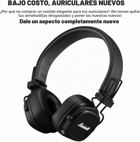 Vista 3 de Major IV - Almohadillas de repuesto compatibles con auriculares Marshall Major 4 Major IV, almohadillas de espuma viscoelástica