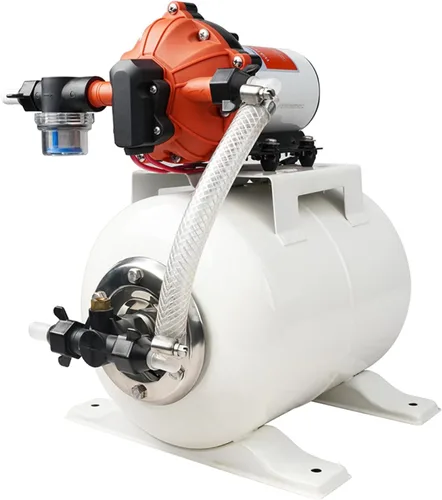 Vista 11 de SEAFLO Bomba de agua marina 12 V CC 60 PSI 5,5 GPM Sistema de tanque acumulador de 2 galones Sistema de aumento de presión del acumulador para un