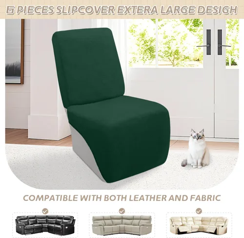 Vista 163 de Arfntevss Fundas de sofá seccional reclinable de terciopelo, Funda de sofá seccional de esquina para sofá reclinable, Funda elástica suave