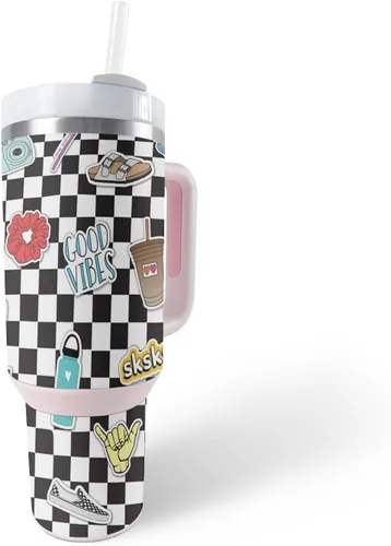 Vista 30 de MightySkins Skin - Vaso de vinilo compatible con Stanley The Quencher H2.0 FlowState de 40 onzas, mosaico de cebra, protectora, duradera y única