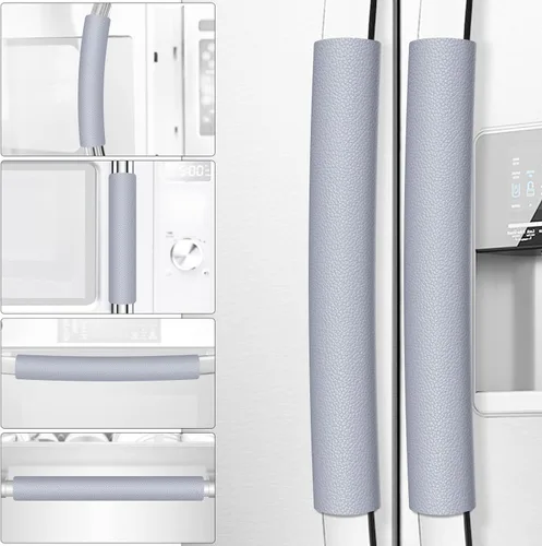 Vista 14 de Fundas para manijas de puerta de refrigerador, 6 unidades, fundas de cuero para manijas de electrodomésticos, mantiene tu nevera, microondas, horno