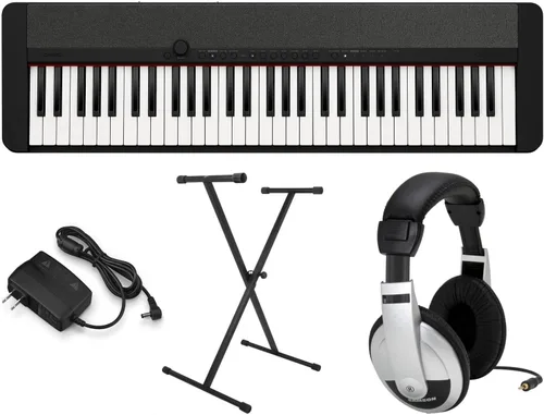 Vista 7 de Casio CT-S1 - Paquete educativo con soporte y software de instrucción eMedia, adaptador de CA y auriculares, color negro