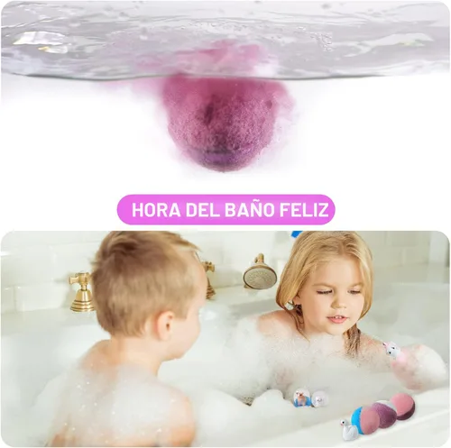 Vista 7 de Set de regalo de bomba de baño con juguetes en el interior, paquete de 20 bombas de baño orgánicas para niños, bolas gaseosas hechas a mano seguras