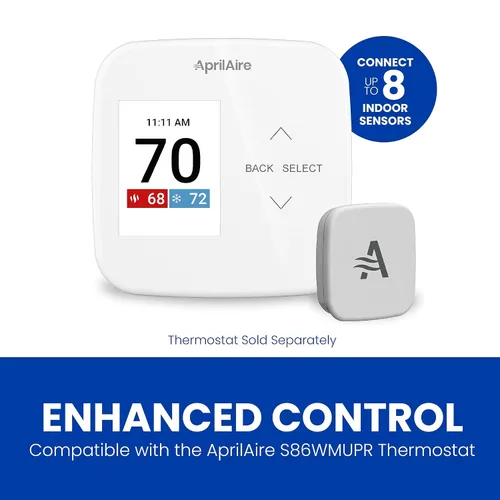 Vista 3 de AprilAire Z10IDT - Sensor inalámbrico de temperatura y humedad para interiores, compatible con termostato programable Wi-Fi S86WMUPR, gris
