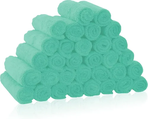 Vista 18 de Paquete de 16 toallitas para bebé - 10x10 pulgadas, vellón de coral - Paños de lavado extra absorbentes y suaves para recién nacidos, bebés y niños