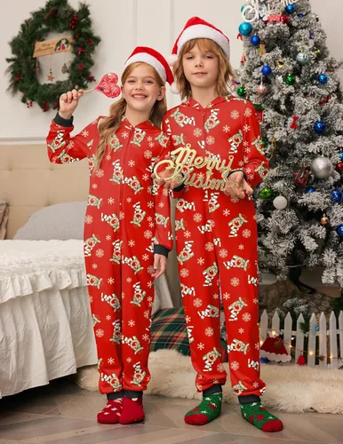 Vista 5 de Ekouaer Conjuntos de pijamas navideños familiares a juego