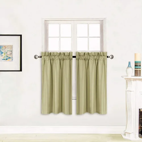 Vista 7 de Better Home Style - Cortina aislante para ventana, 2 paneles, 100% opaca, paneles cortos para cocina, baño o cualquier ventana pequeña