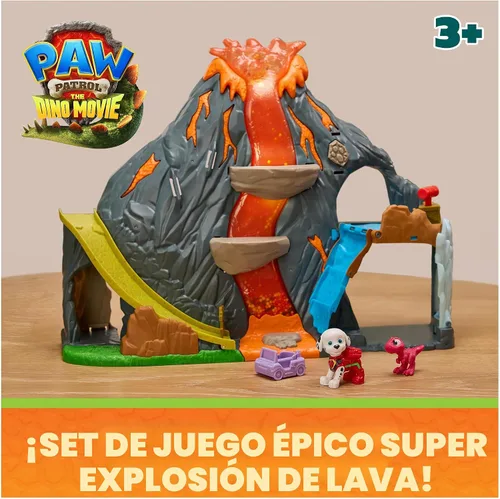 Vista 2 de PAW Patrol The Dino Movie Super Lava Blast Volcano Playset with 2 Figures