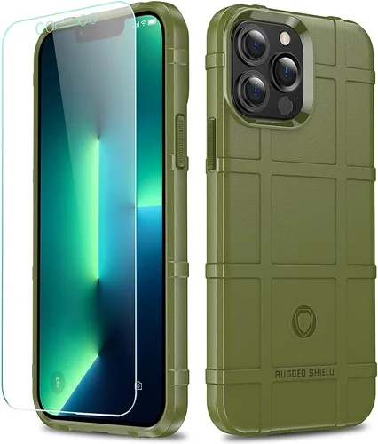 Vista 19 de Funda para iPhone 13, Rugged Shield 8 pies a prueba de caídas TPU Armadura gruesa Funda protectora táctica compatible con iPhone 13 (6.1 pulgadas)