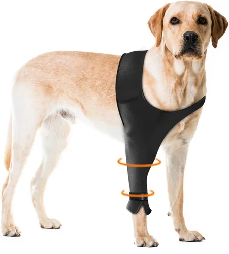 Vista 8 de Funda de recuperación para perro para pierna delantera, manga de pierna de perro individual para dejar de lamer, protección transpirable para dolor