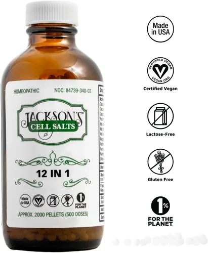 Vista 2 de Jackson's Combinación de sal celular 12 en 1, certificado vegano, sin lactosa, las 12 sales de tejido en 6 veces de potencia, fabricado