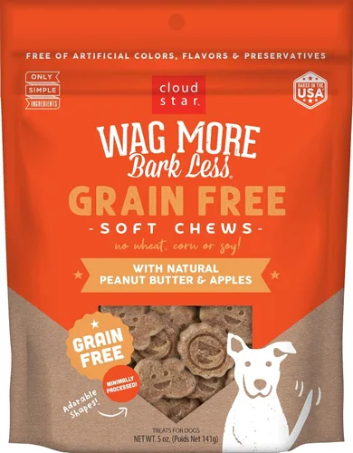 Vista 10 de Cloud Star Corp, Wag More Bark Less Soft & Chewy - Golosinas para perros de mantequilla de maní y manzanas sin granos