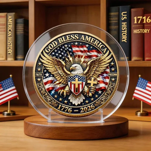 Vista 7 de America - Moneda conmemorativa del 250 aniversario, desafío de 250 aniversario de Estados Unidos, para patriotismo, moneda de aniversario