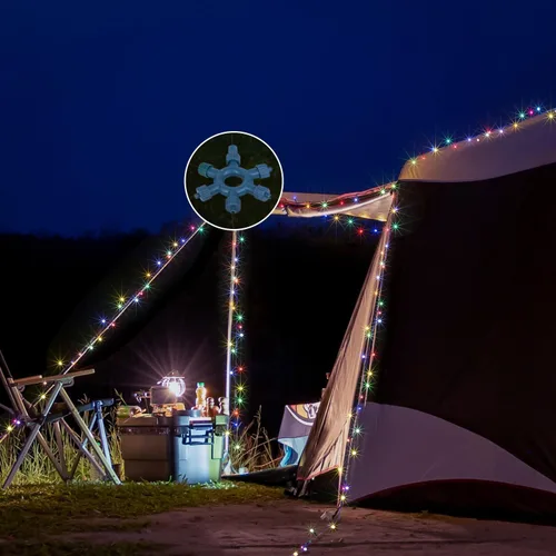 Vista 7 de LIGHTSHARE Guirnalda de luces de estrella de 750 LED de 245 pies, color blanco cálido, 8 modos de 30 V enchufables con control remoto para el hogar