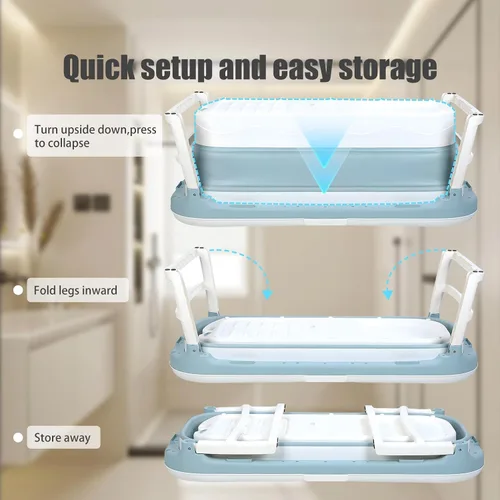 Vista 4 de Foldable Bathtub, Portable Tub for Adults, 46/50 inch Collapsible Tub